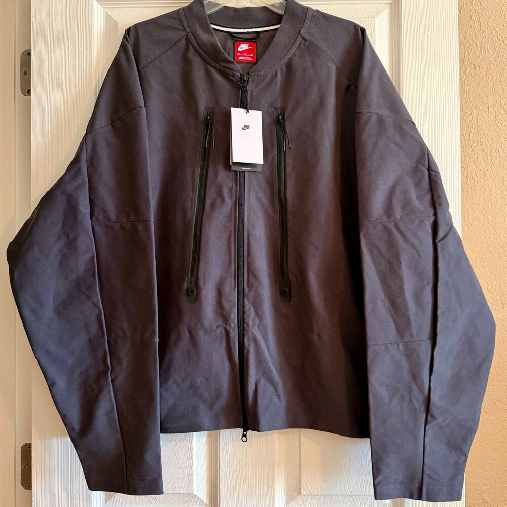 NIKE Tech Mens Fleece Windrunner Full Zip Jacket HV0949-032 Black Size 3XL XXXL
